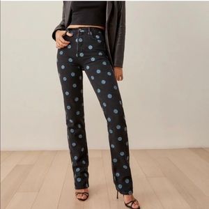 REFORMATION Embroidered Earth Jeans